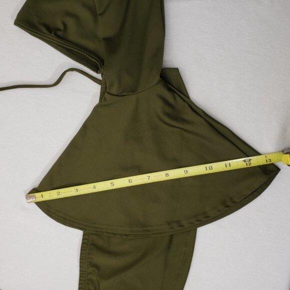 Stripper Extraordinaire 2pc Olive Green Outfit Halter Tube Top - Picture 9 of 11